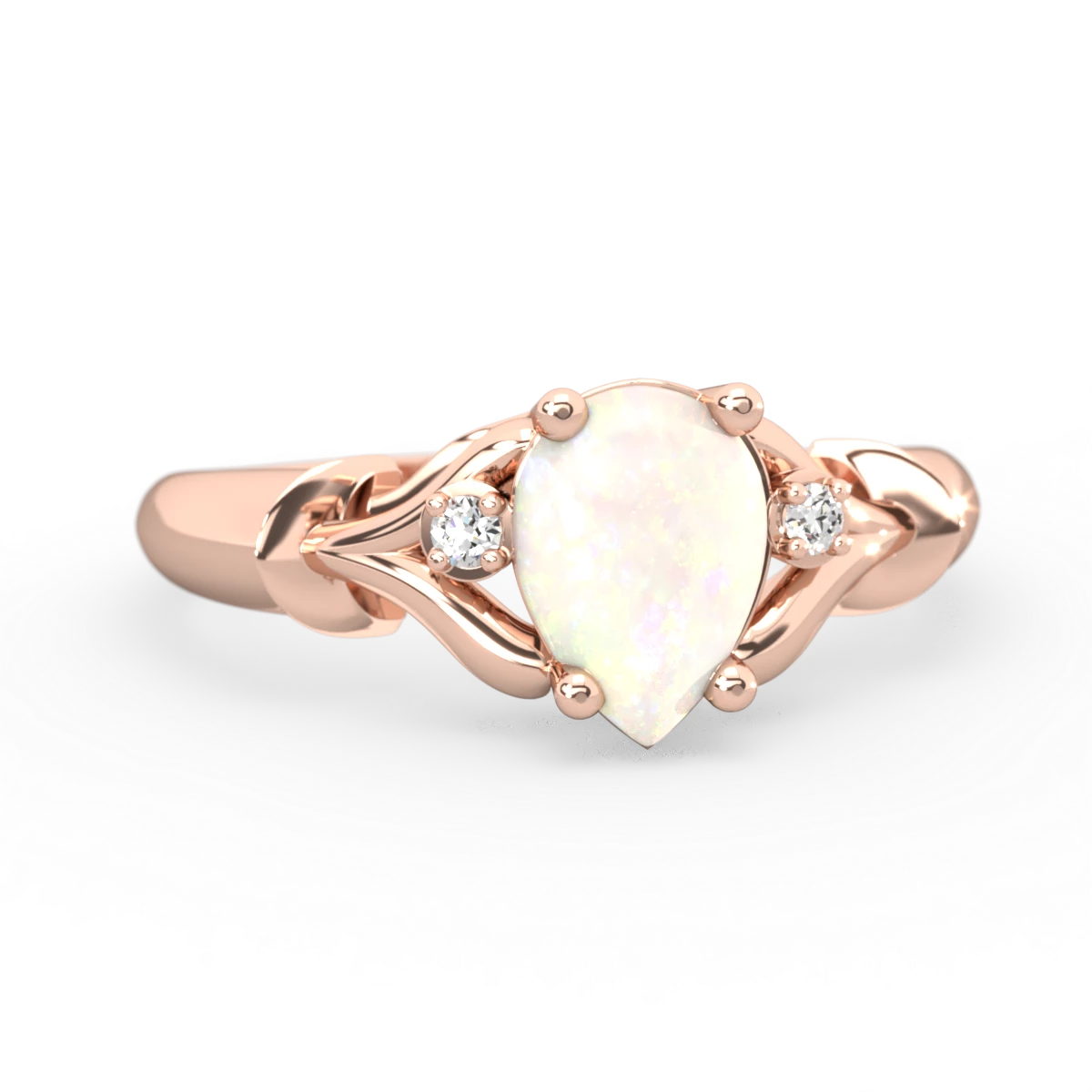 Opal Precious Pear 14K Rose Gold ring R0826