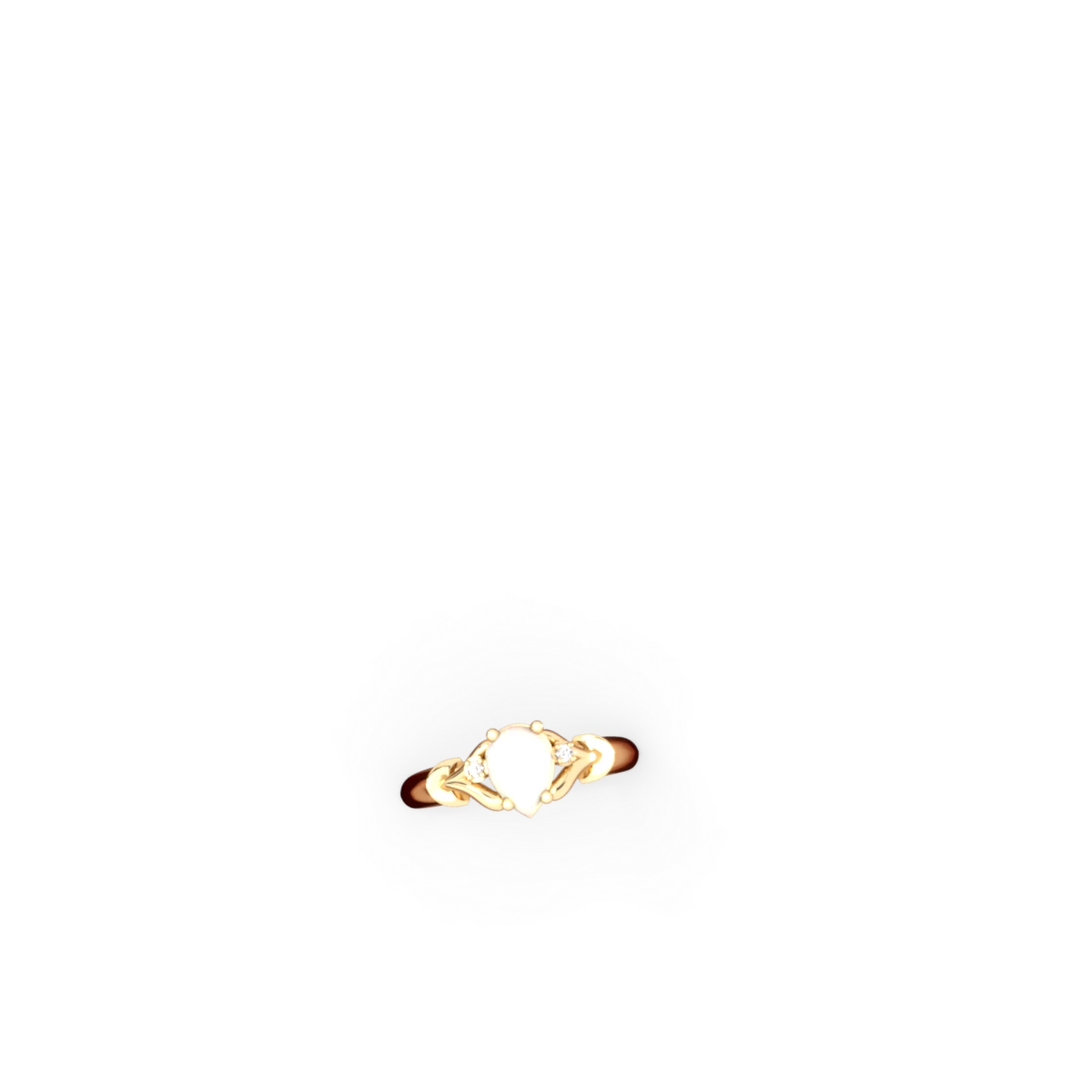 Opal Precious Pear 14K Yellow Gold ring R0826