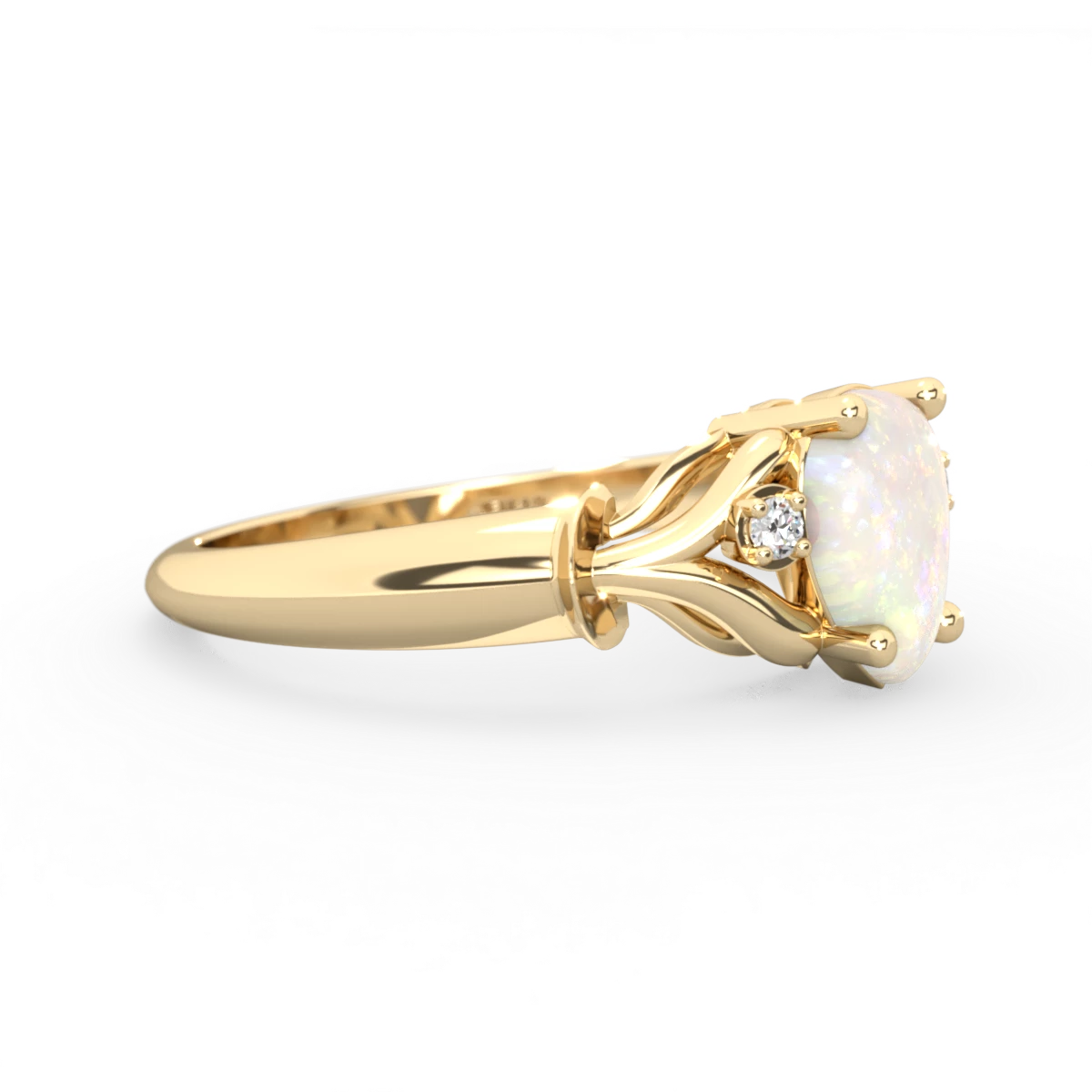 Opal Precious Pear 14K Yellow Gold ring R0826