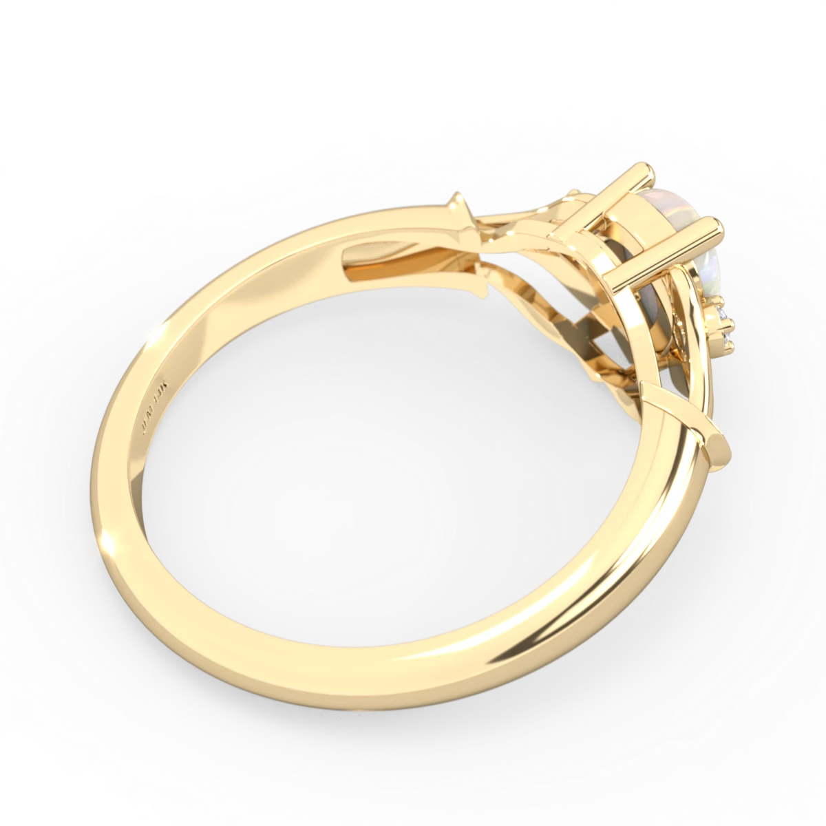 Opal Precious Pear 14K Yellow Gold ring R0826