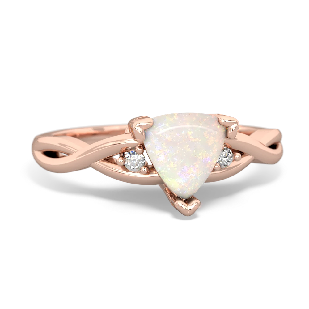 Opal Trillion Twist 14K Rose Gold ring R2104