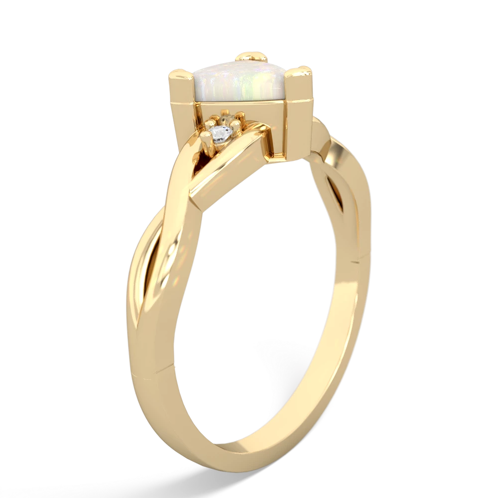 Opal Trillion Twist 14K Yellow Gold ring R2104