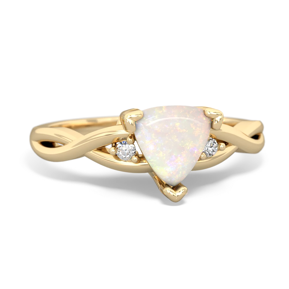 Opal Trillion Twist 14K Yellow Gold ring R2104