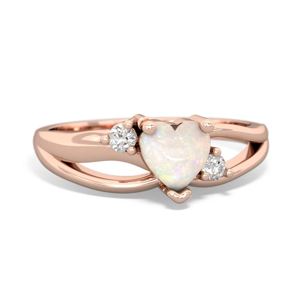 Opal Split Band Swirl 14K Rose Gold ring R2130