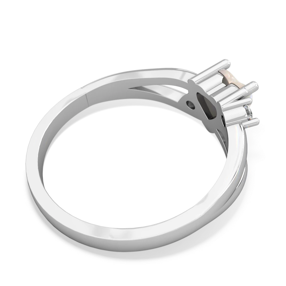 Opal Split Band Swirl 14K White Gold ring R2130