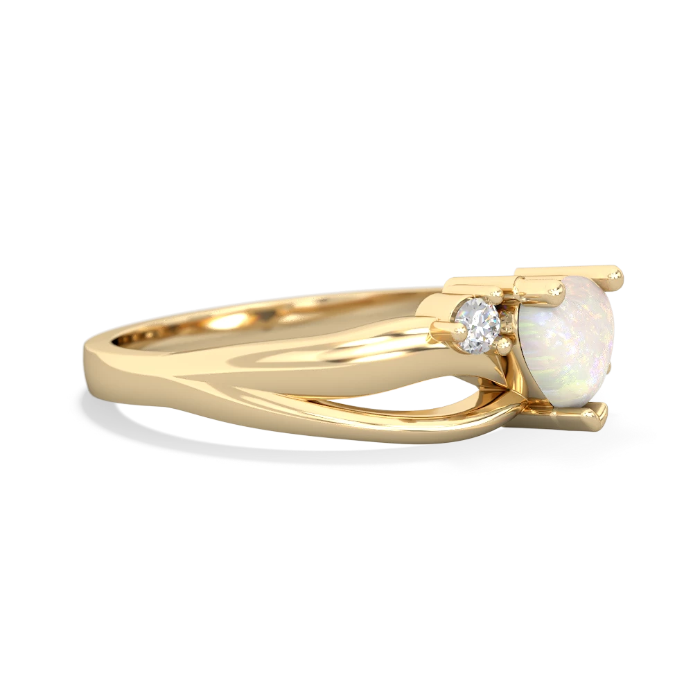 Opal Split Band Swirl 14K Yellow Gold ring R2130