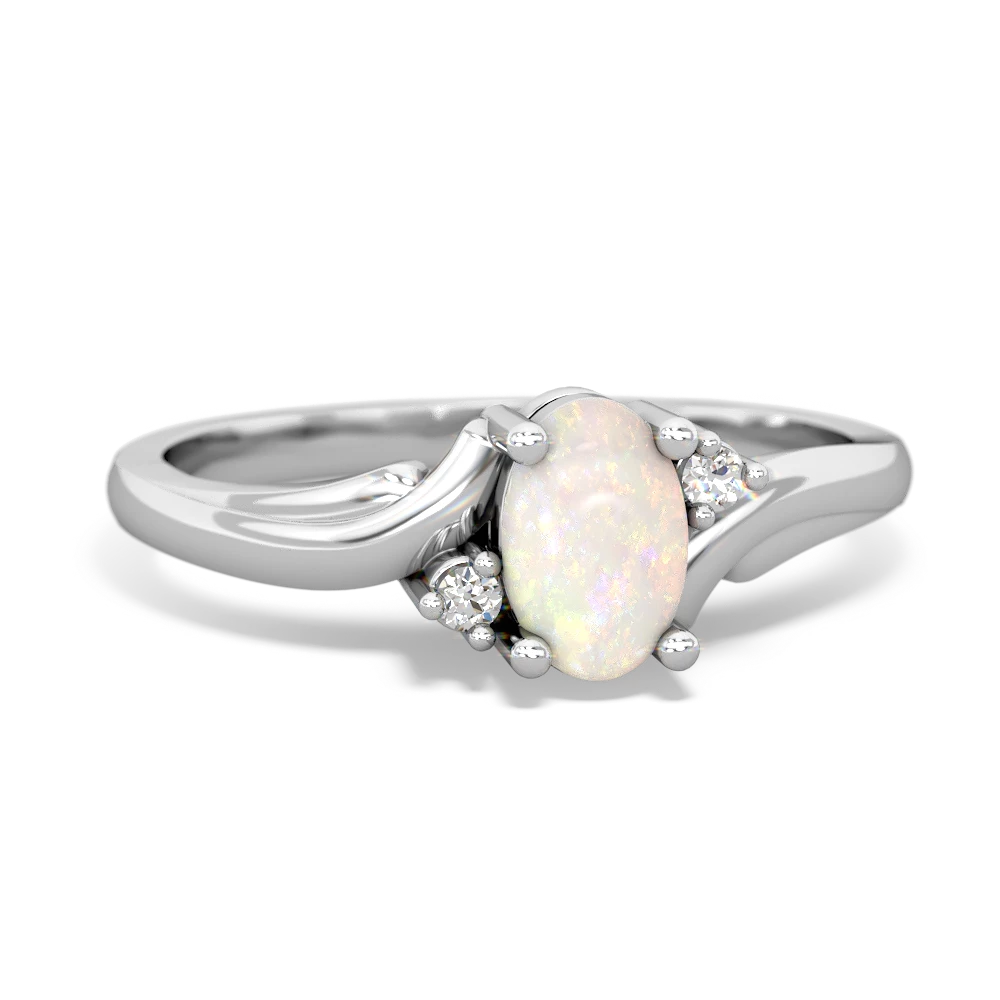 Opal Elegant Swirl 14K White Gold ring R2173