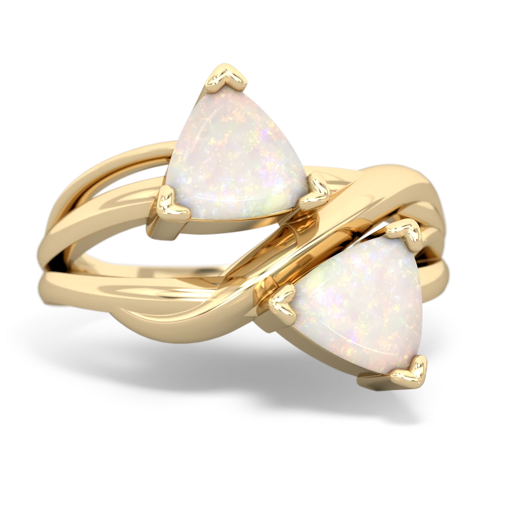 Opal Split Band Swirl 14K Yellow Gold ring R2341