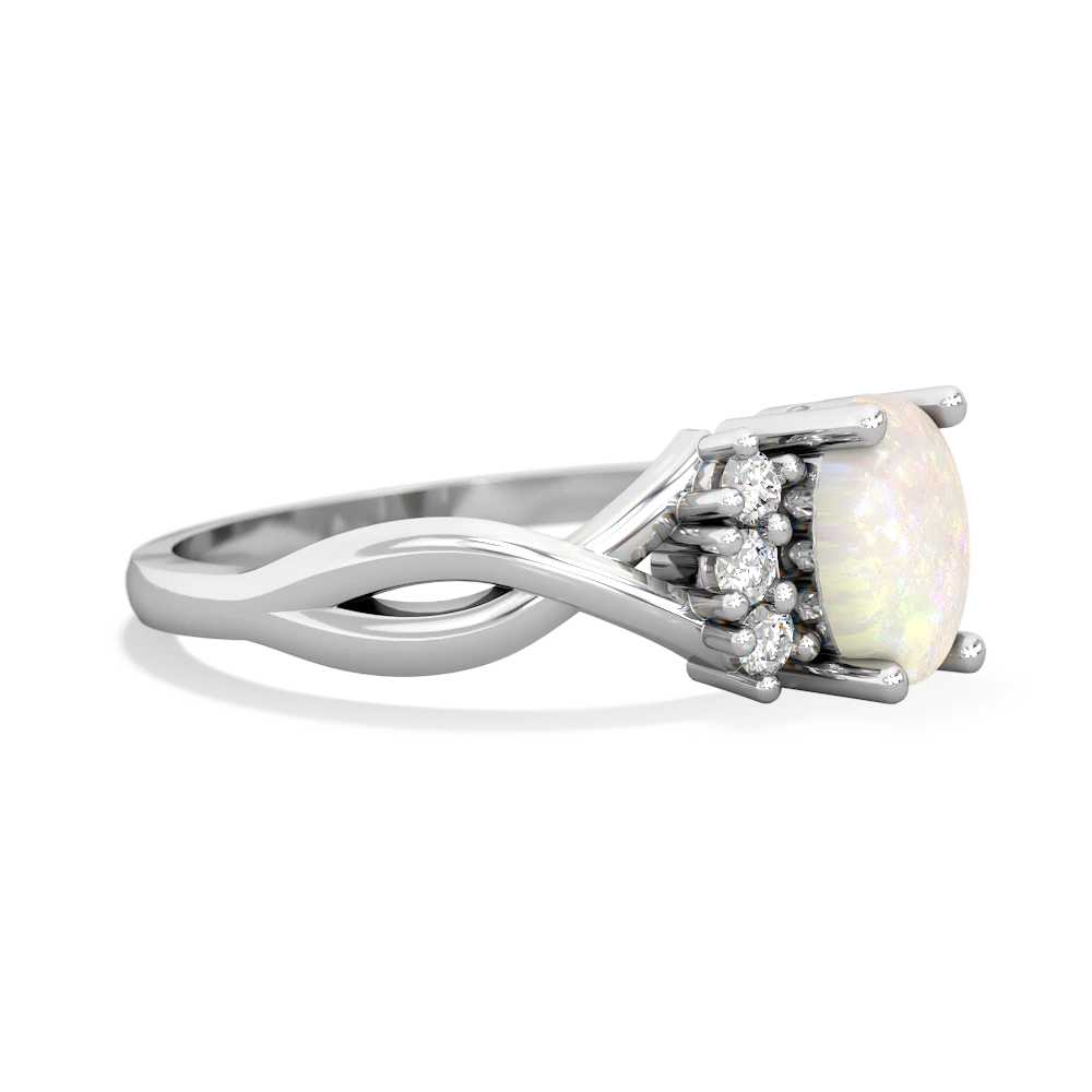 Opal Victorian Twist 14K White Gold ring R2497