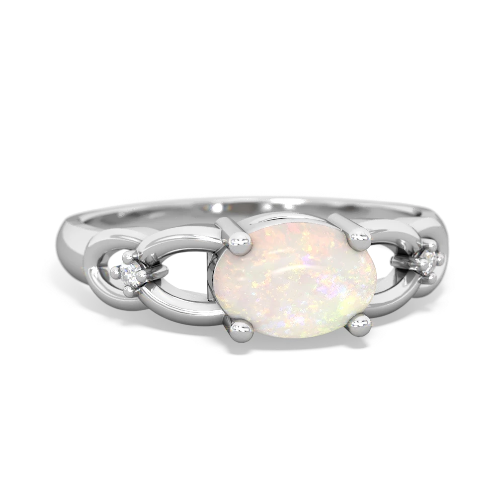 Opal Links 14K White Gold ring R4032