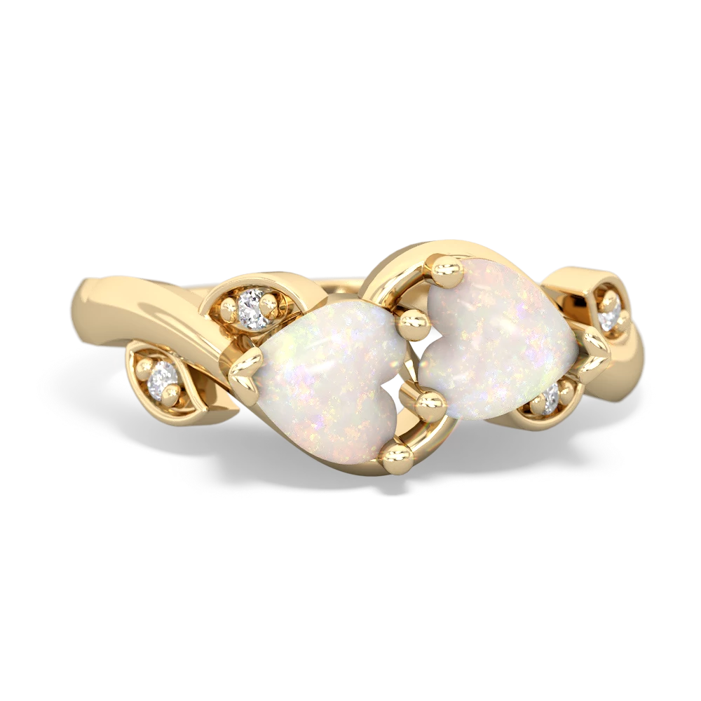 Opal Floral Elegance 14K Yellow Gold ring R5790