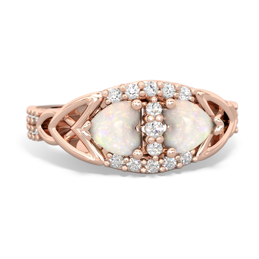 Opal Sparkling Celtic Knot 14K Rose Gold ring R2645