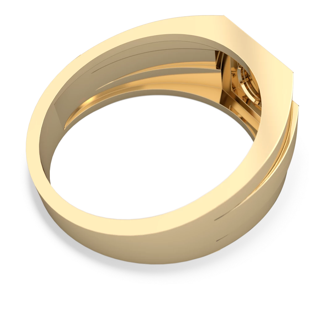 Opal Men's 14K Yellow Gold ring R0480 - front view