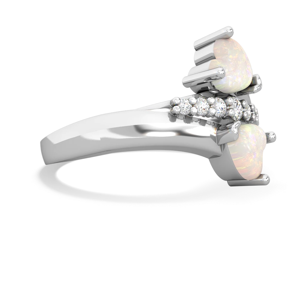 Opal Heart To Heart 14K White Gold ring R2064