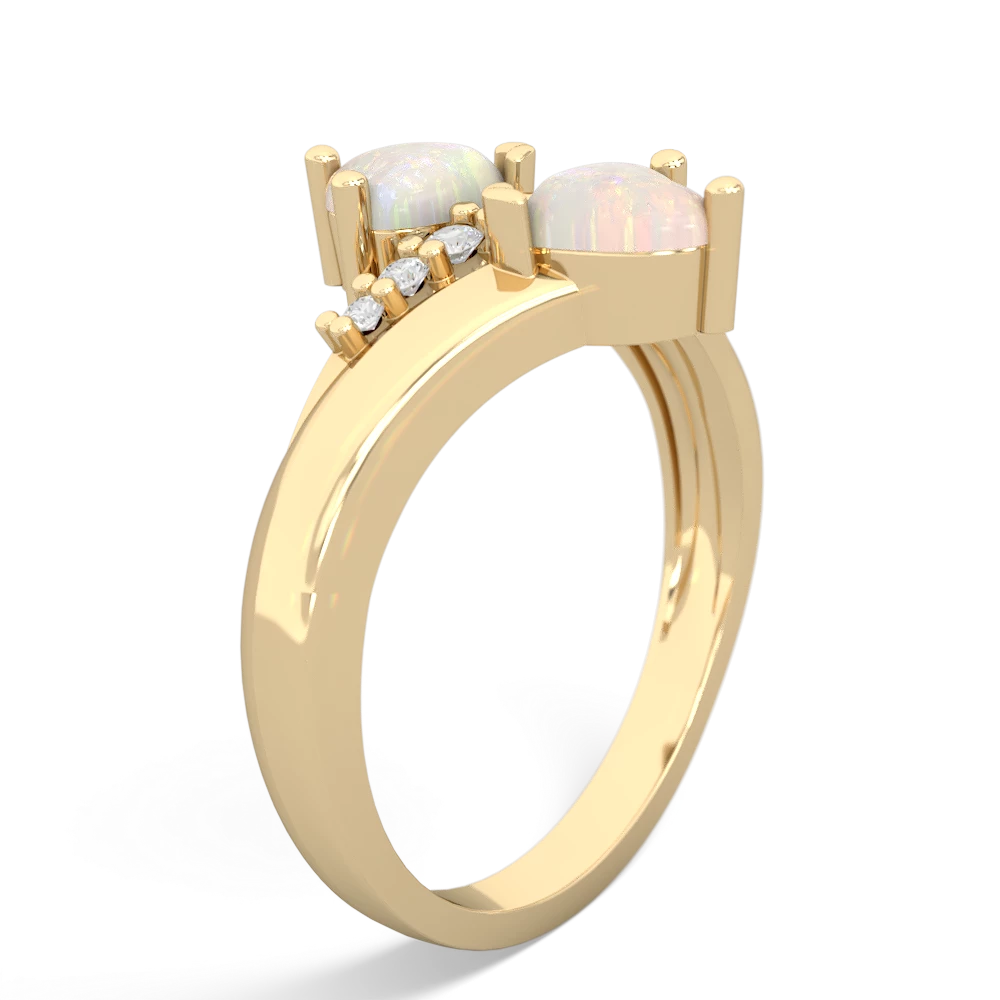 Opal Heart To Heart 14K Yellow Gold ring R2064