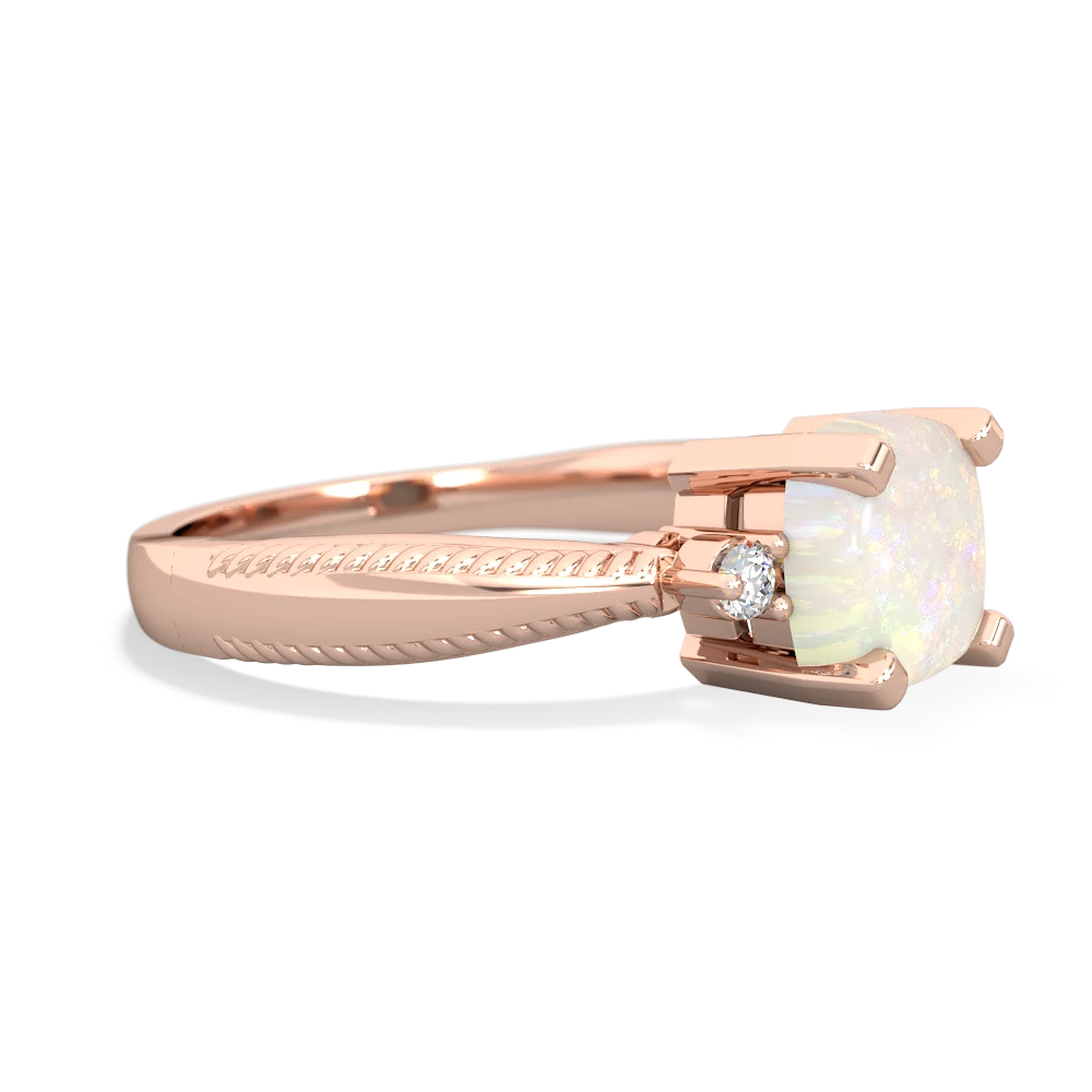 Opal Cushion Rope 14K Rose Gold ring R2484