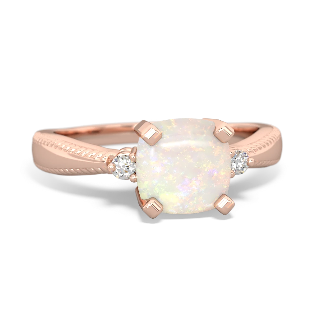 Opal Cushion Rope 14K Rose Gold ring R2484