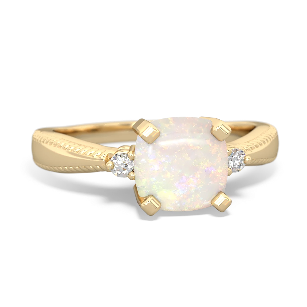 Opal Cushion Rope 14K Yellow Gold ring R2484