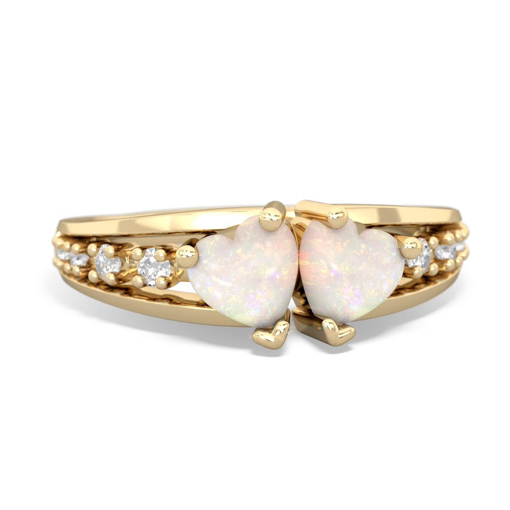 Opal Heart To Heart 14K Yellow Gold ring R3342