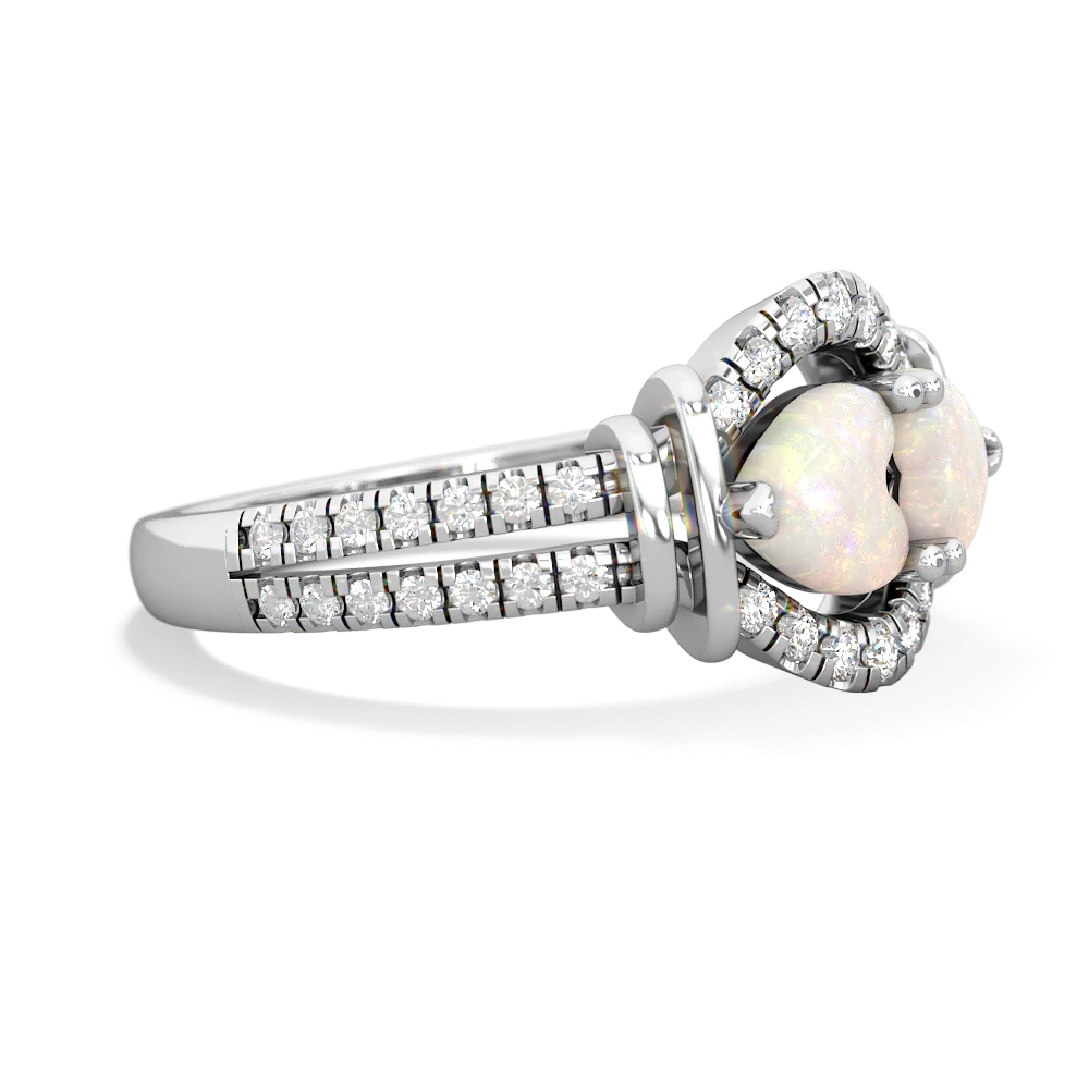 Opal Art-Deco Keepsake 14K White Gold ring R5630