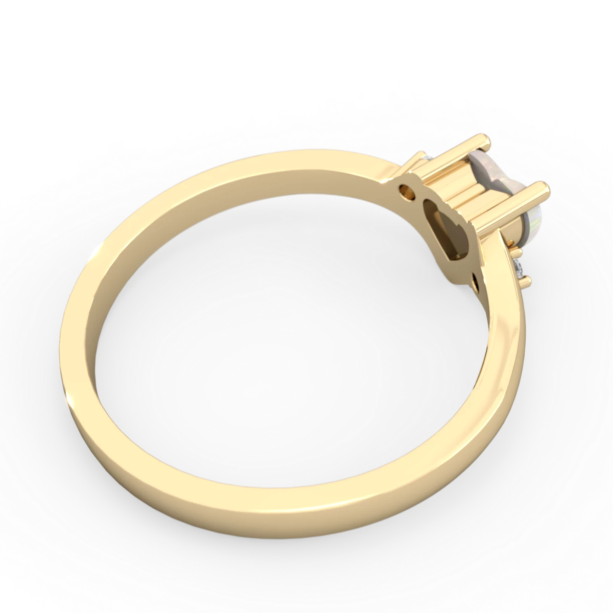 Opal Delicate Heart 14K Yellow Gold ring R0203