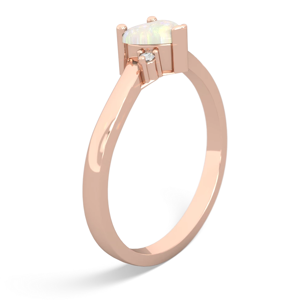 Opal Delicate Heart 14K Rose Gold ring R0203