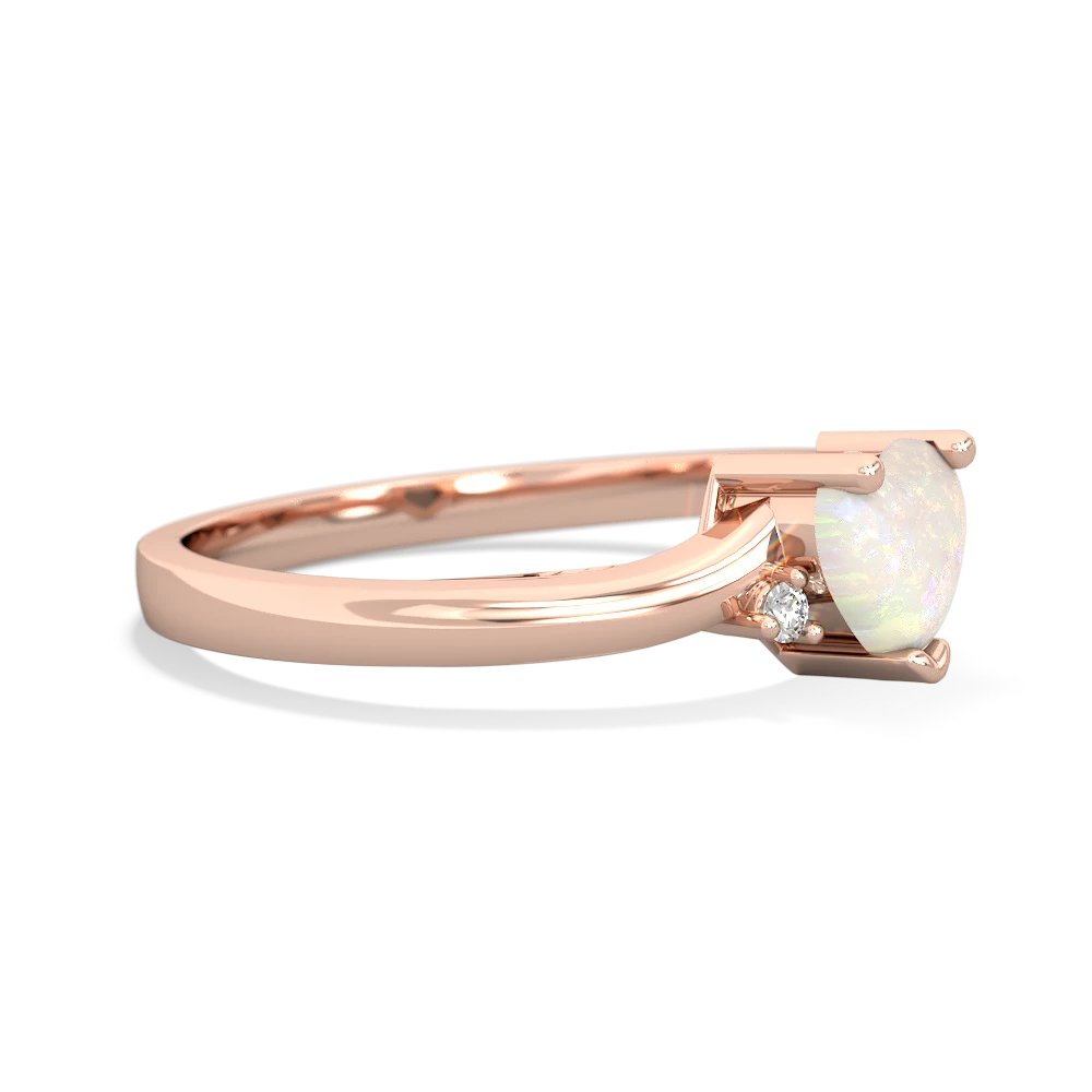 Opal Delicate Heart 14K Rose Gold ring R0203