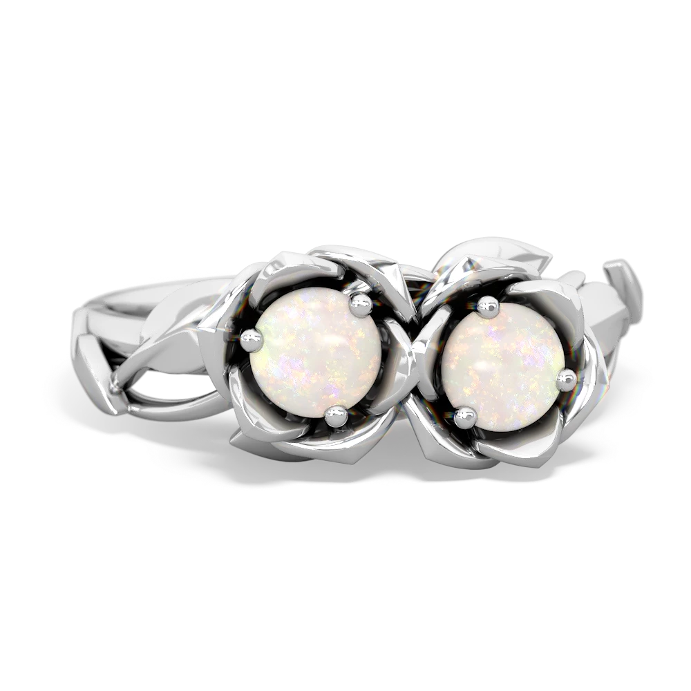 Opal Rose Garden 14K White Gold ring R5510