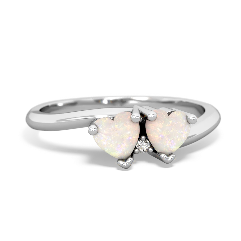 Opal Sweethearts 14K White Gold ring R5260