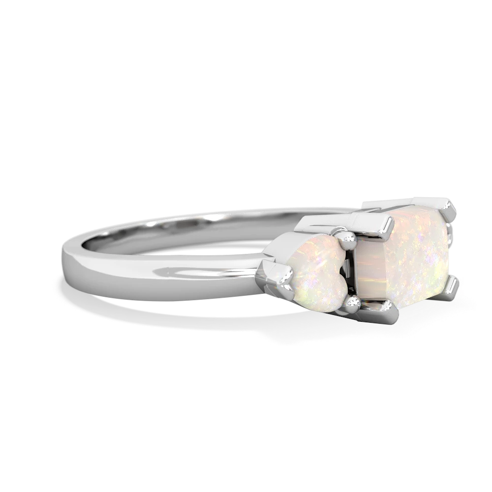 Opal Three Stone 14K White Gold ring R5235