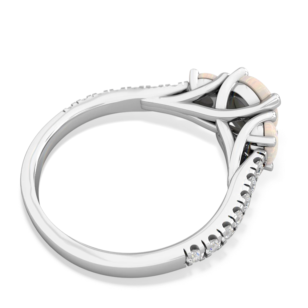 Opal Pave Trellis 14K White Gold ring R5500