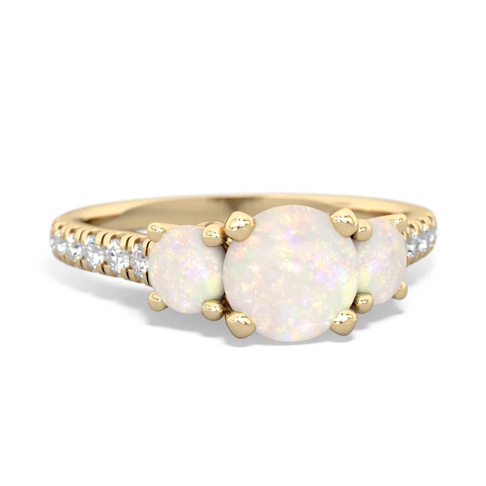 Opal Pave Trellis 14K Yellow Gold ring R5500