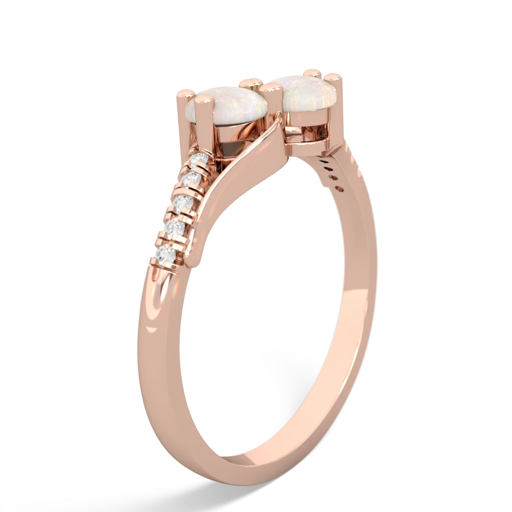 Opal Infinity Pave Two Stone 14K Rose Gold ring R5285