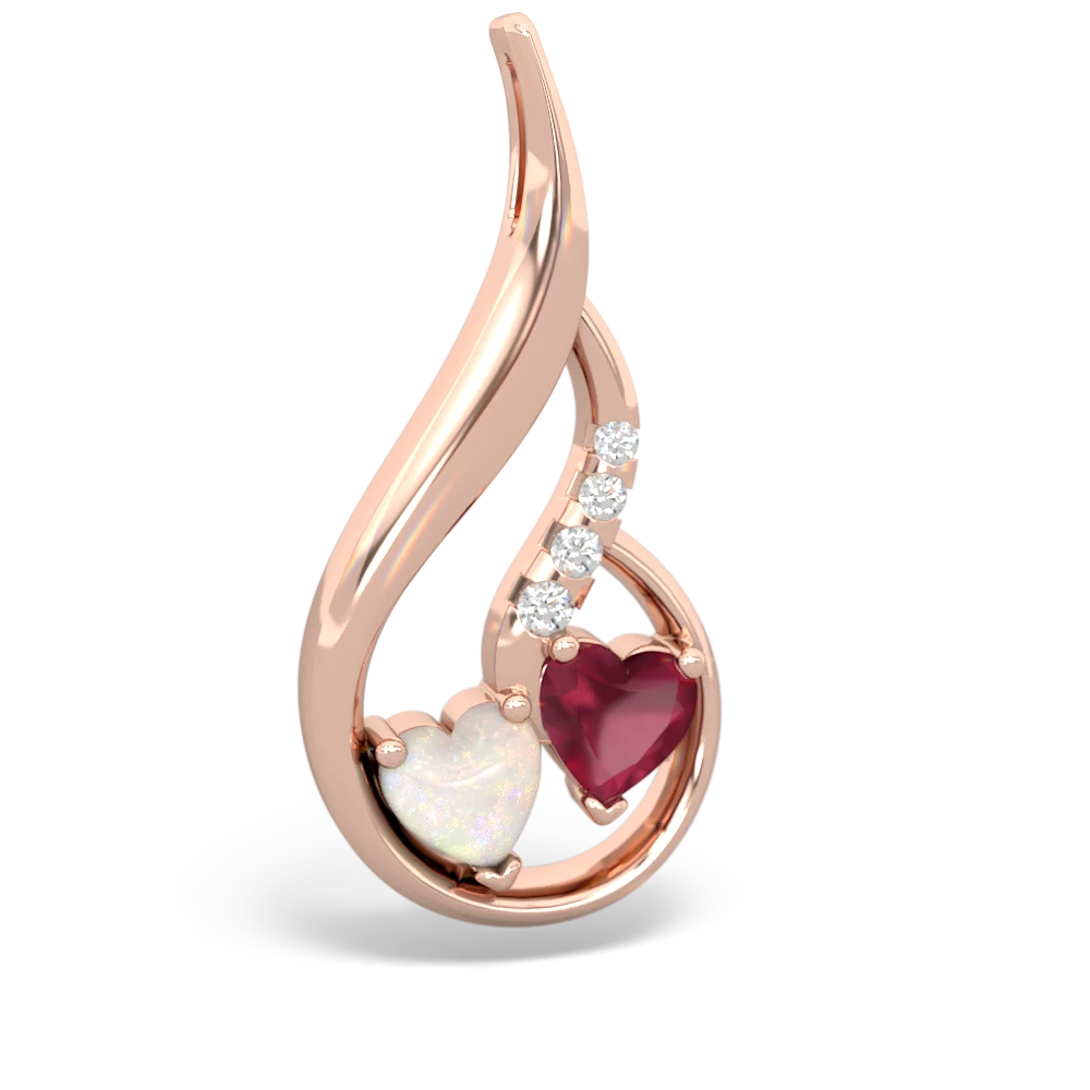 Opal Keepsake Curves 14K Rose Gold pendant P5450