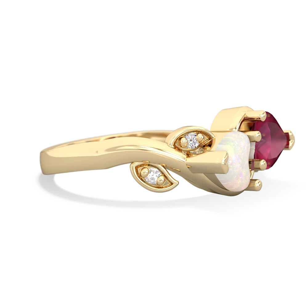Opal Floral Elegance 14K Yellow Gold ring R5790
