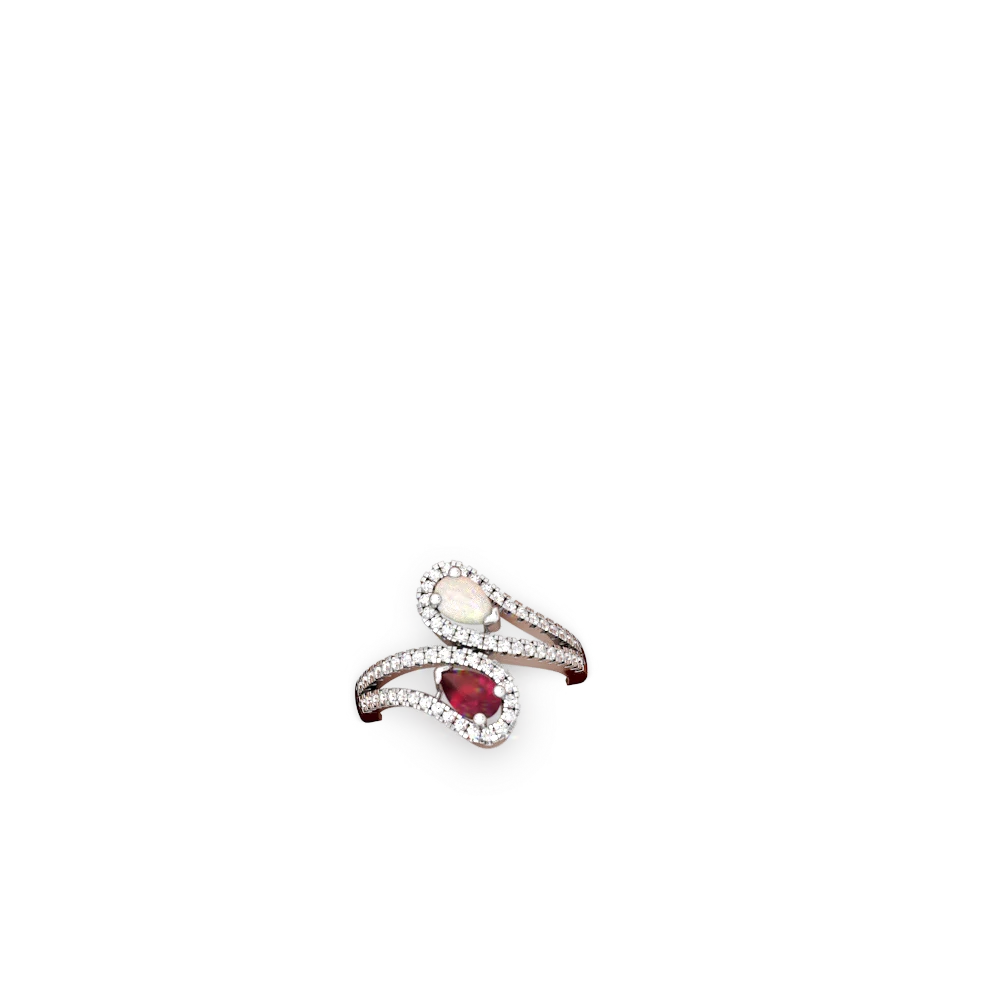 Opal Diamond Dazzler 14K White Gold ring R3000