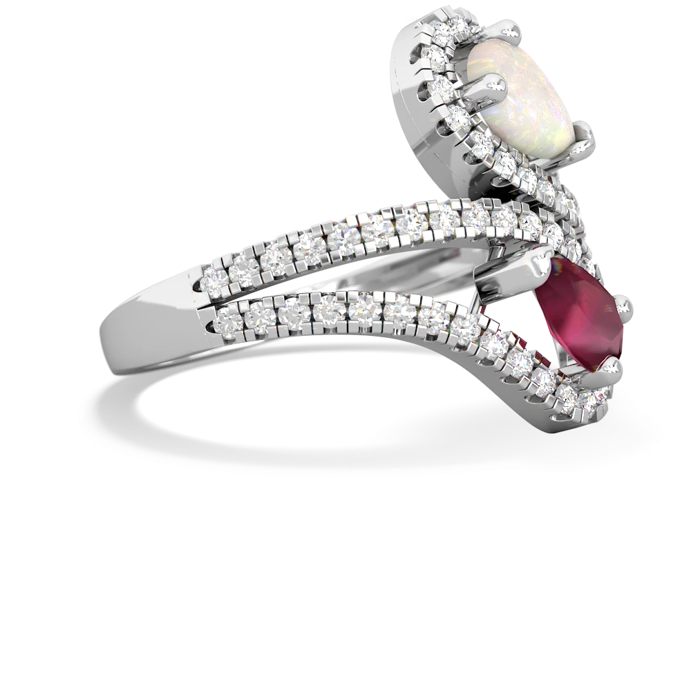 Opal Diamond Dazzler 14K White Gold ring R3000