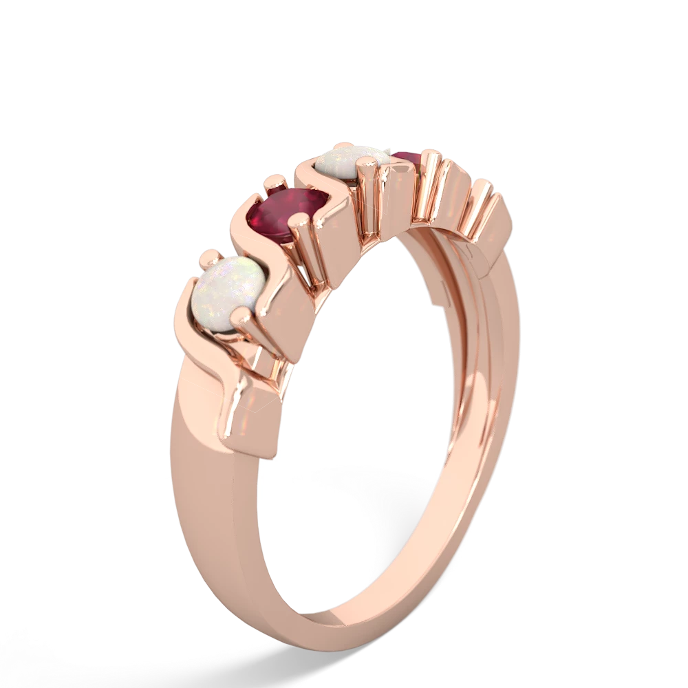 Opal Anniversary Band 14K Rose Gold ring R2089