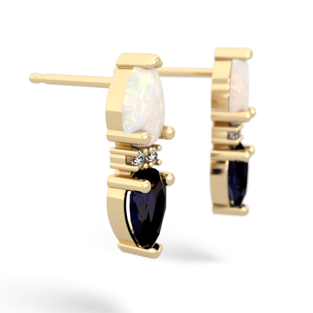 Opal Bowtie Drop 14K Yellow Gold earrings E0865