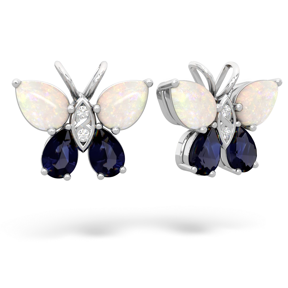 Opal Butterfly 14K White Gold earrings E2215