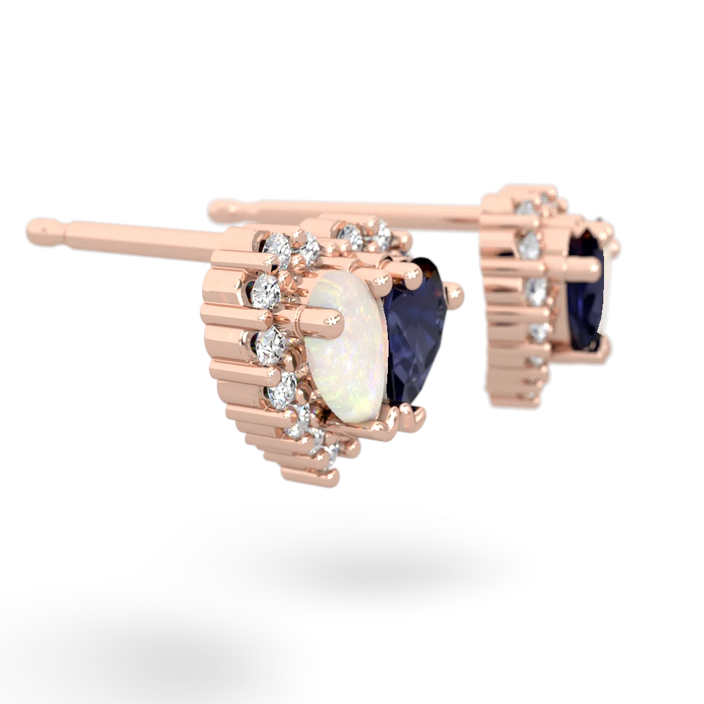 Opal Halo 14K Rose Gold earrings E7008