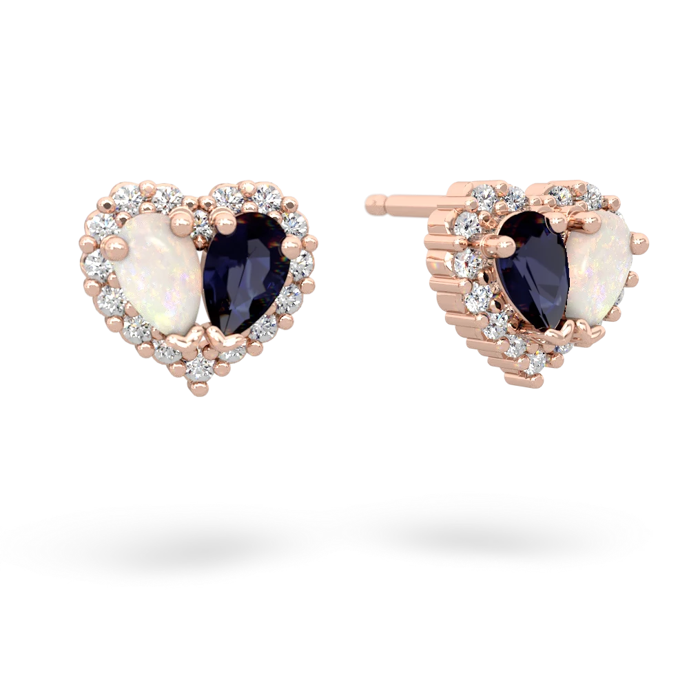 Opal Halo 14K Rose Gold earrings E7008