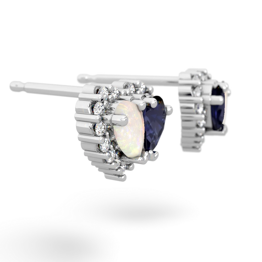 Opal Halo 14K White Gold earrings E7008