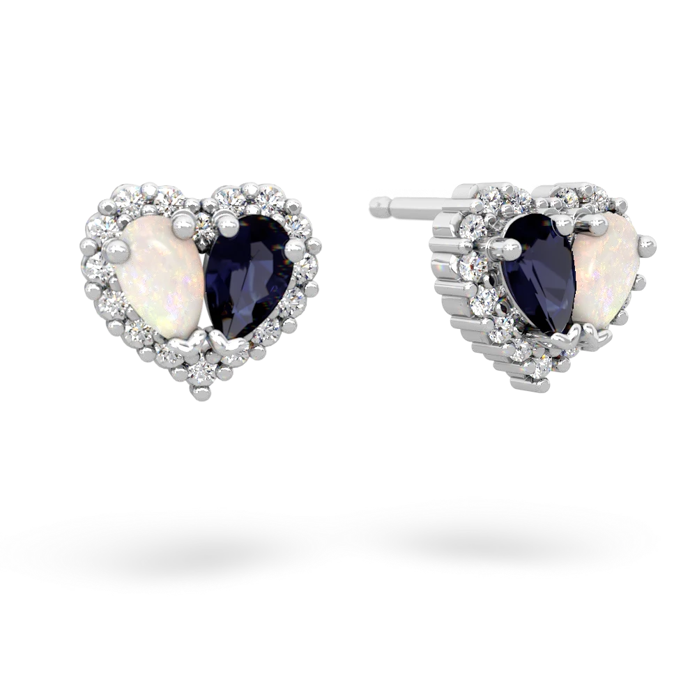 Opal Halo 14K White Gold earrings E7008