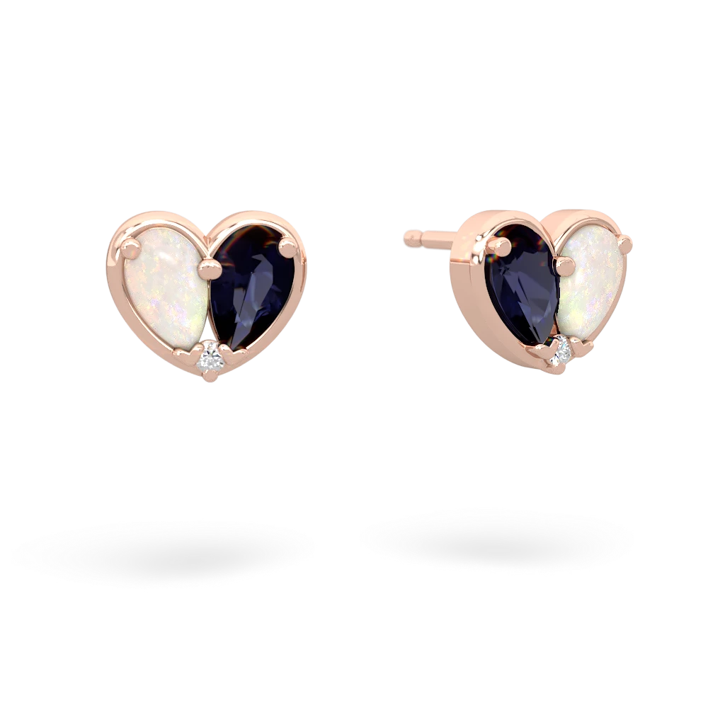 Opal 'Our Heart' 14K Rose Gold earrings E5072