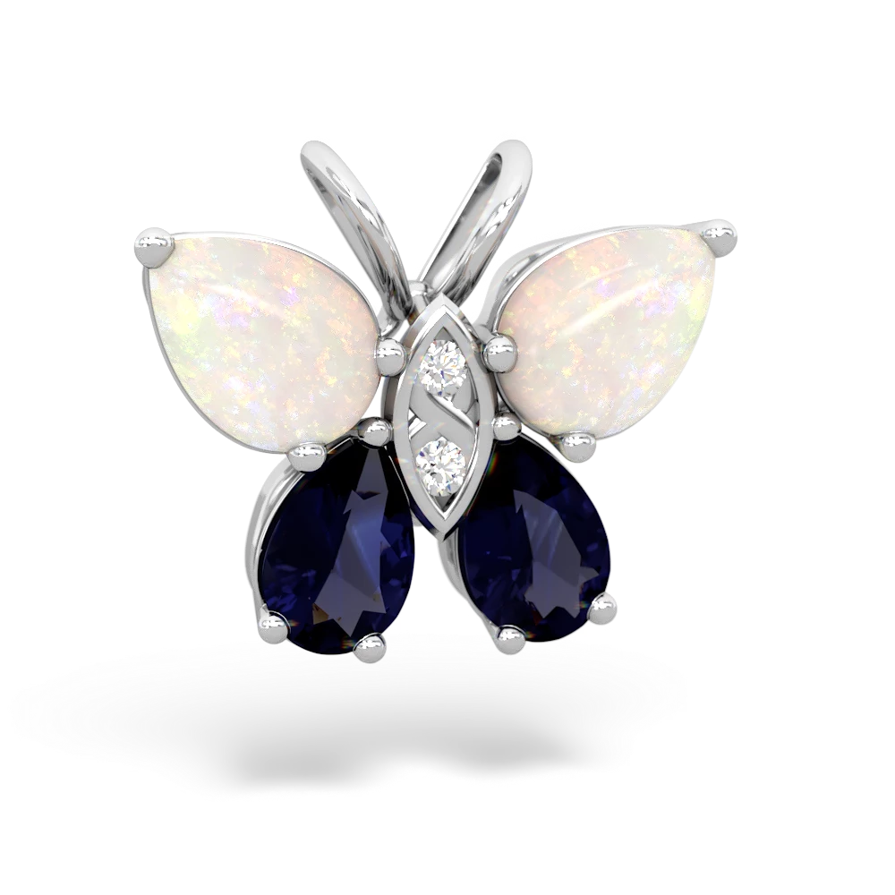 Opal Butterfly 14K White Gold pendant P2215