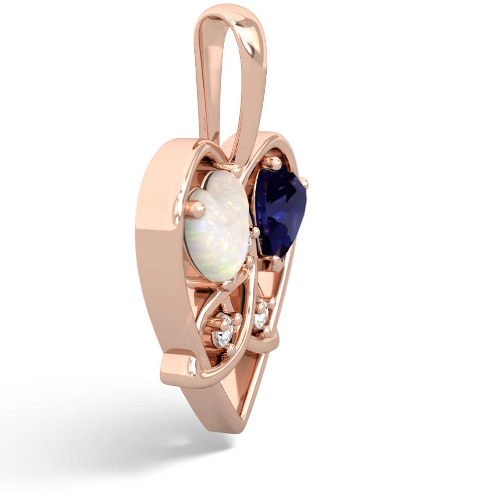 Opal Celtic Trinity Heart 14K Rose Gold pendant P5331