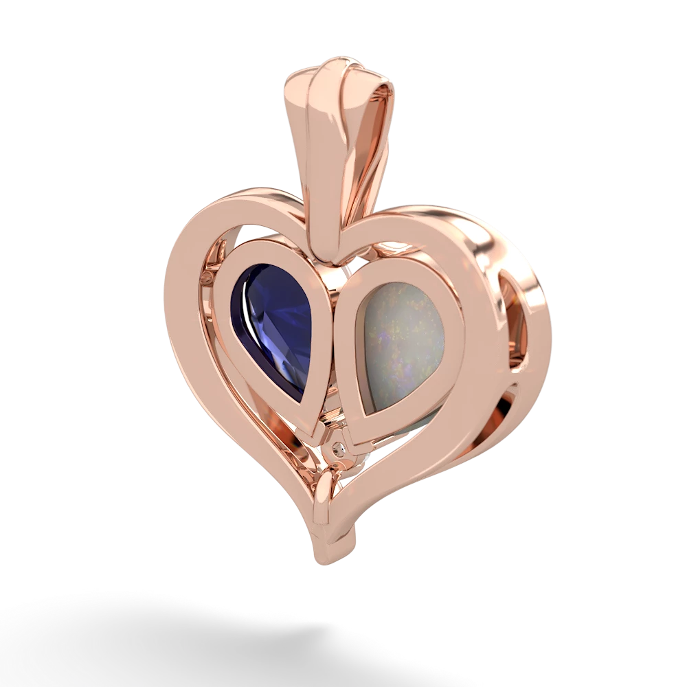 Opal Two Become One 14K Rose Gold pendant P5330