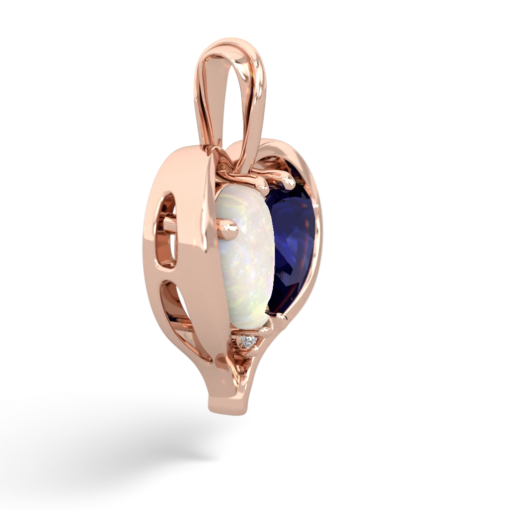 Opal Two Become One 14K Rose Gold pendant P5330