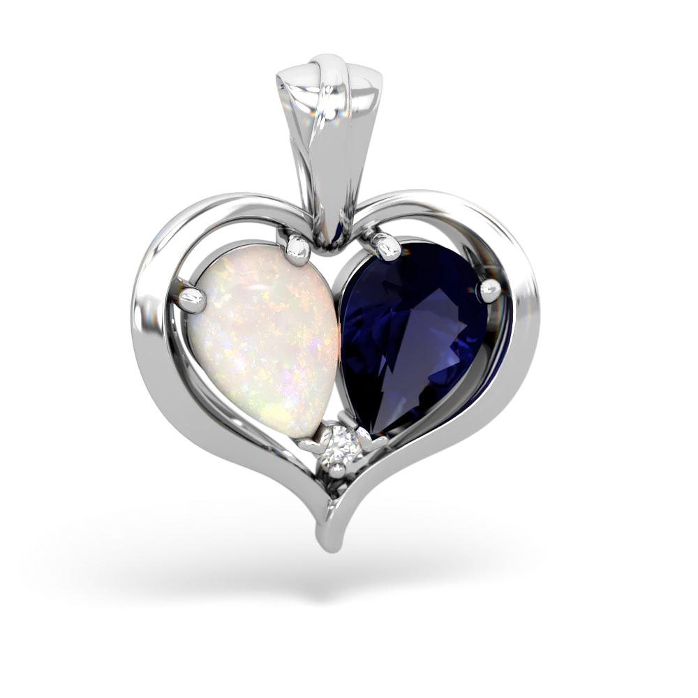 Opal Two Become One 14K White Gold pendant P5330